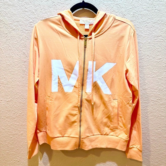 MICHAEL Michael Kors Tops - NWT MICHAEL KORS Peach Logo Hoodie Sweatshirt Women’s Size Medium